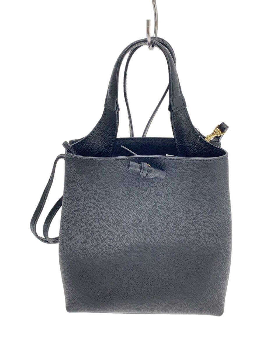 【中古】mica della valle◆ハンドバック/--/BLK/無地/SO--0083/2way//【御徒面子】