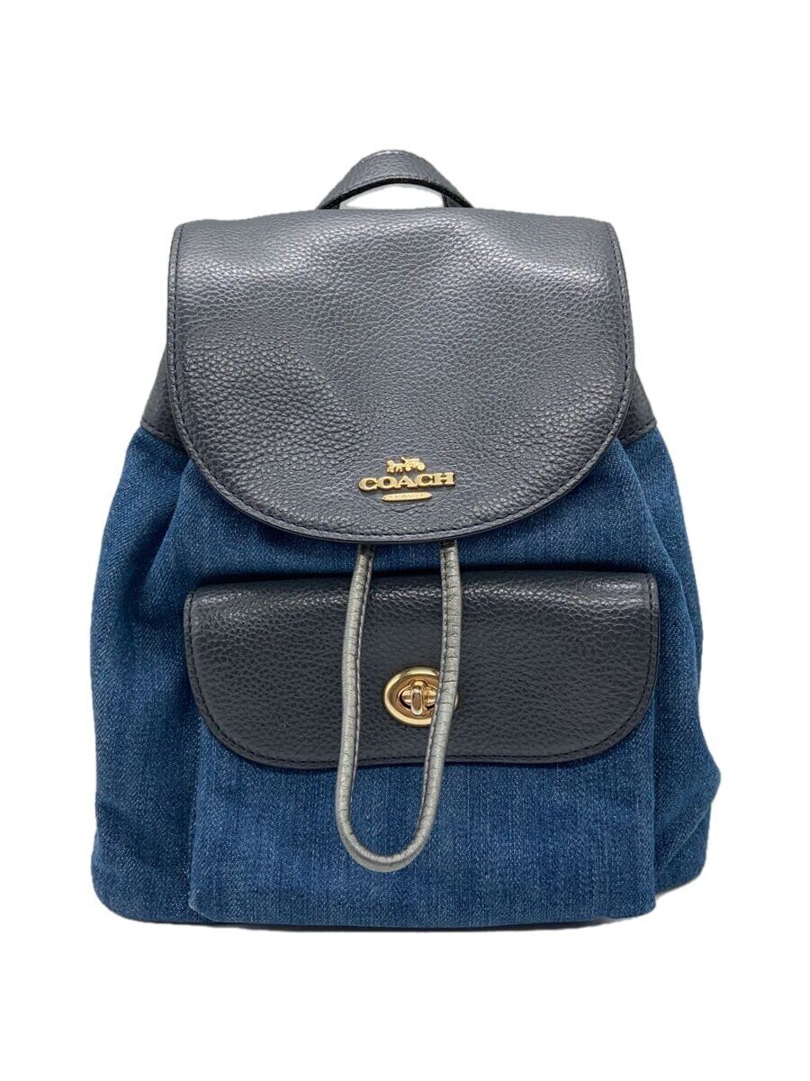【中古】COACH◆背嚢/ジーンズ/IDG/F24598【御徒面子】
