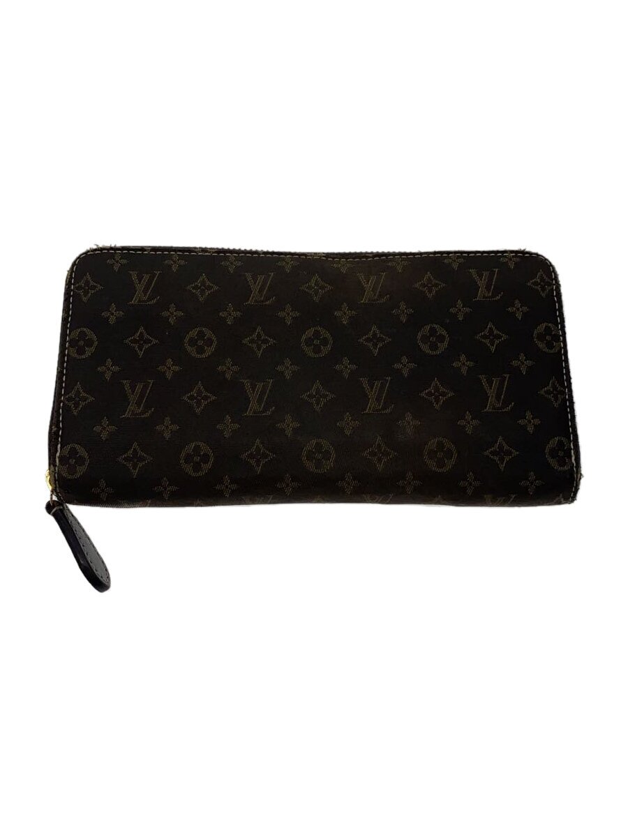 【中古】LOUIS VUITTON◆ジッピー・ウォレット_モノグラム・イディール_BLK/帆布/BLK/レディース【服飾雑貨他】