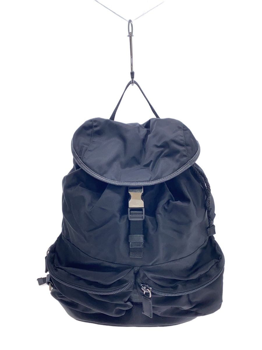 【中古】PRADA◆背嚢/ナイロン/BLK/V164【御徒面子】