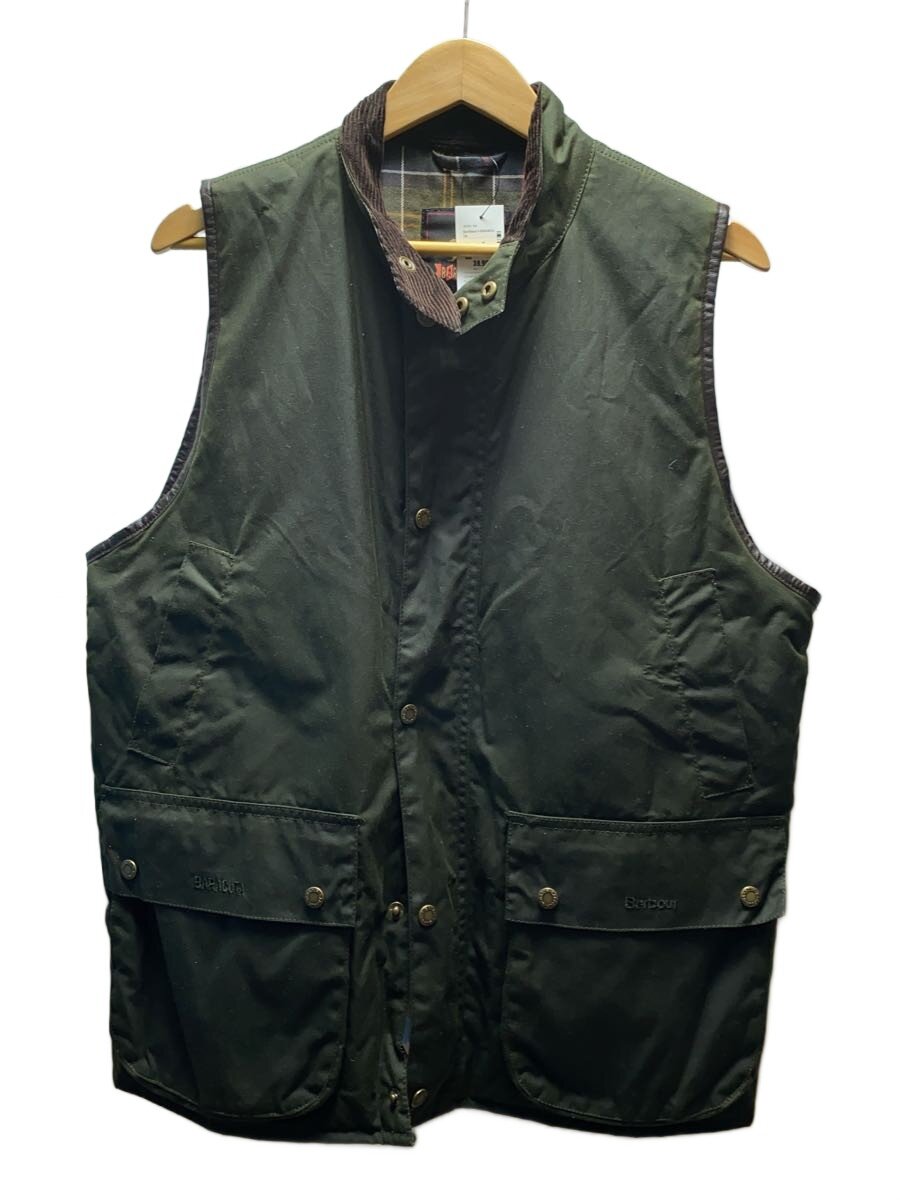 【中古】Barbour◆24年ひな形/ワックスコットンベスト/M/綿織物/GRN/242mwx2329【メンズウェア】
