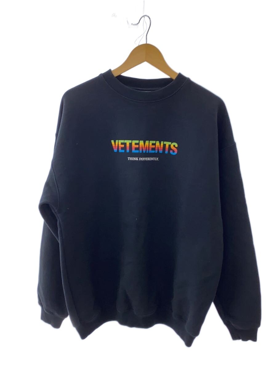 【中古】VETEMENTS◆汗水/S/綿織物/BLK/ue51tr630b【メンズウェア】