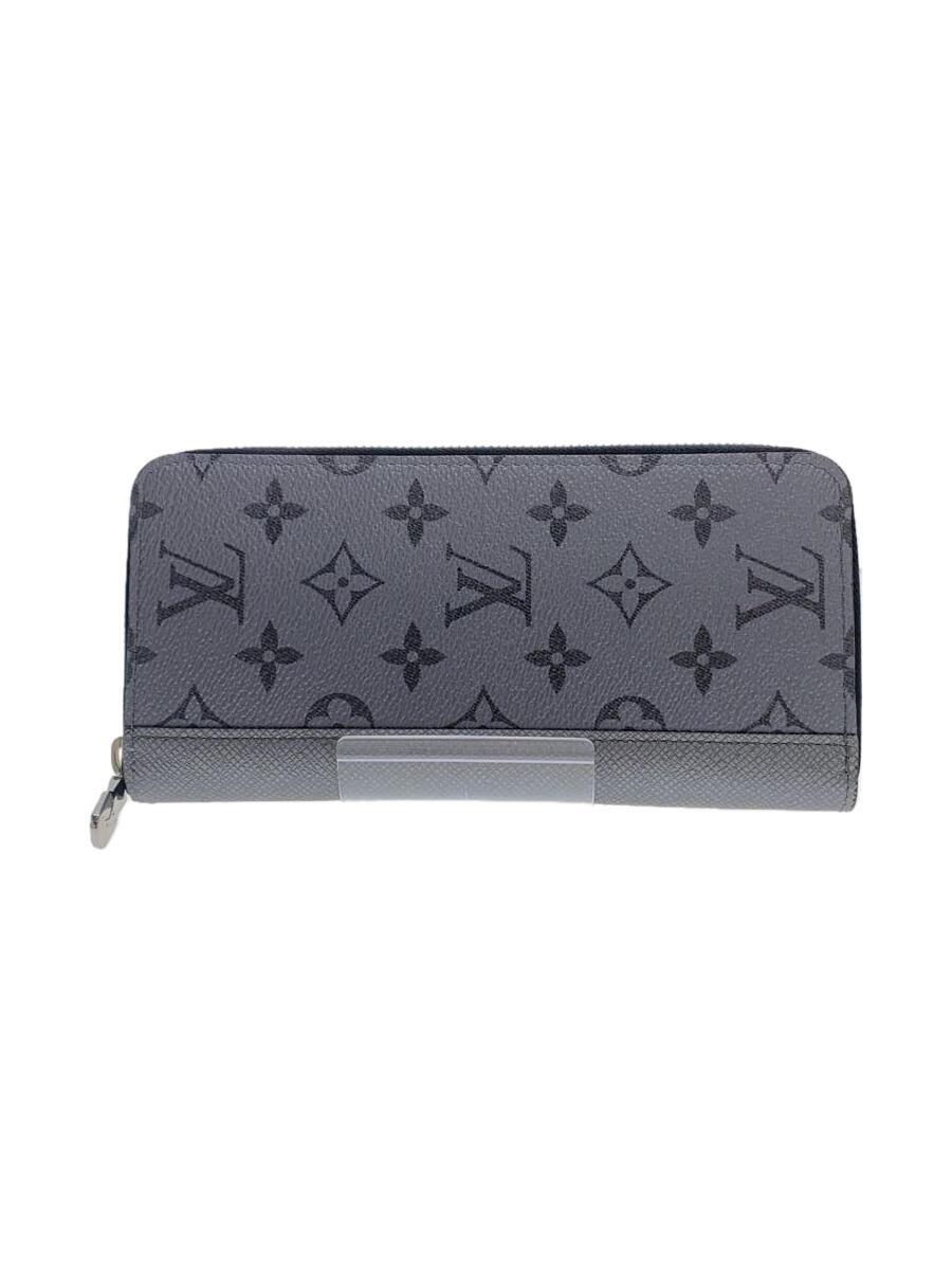 【中古】LOUIS VUITTON◆ジッピー・ウォレット・ヴェルティカル_タイガラマ_GRY/PVC/SLV/メンズ【服飾雑貨他】