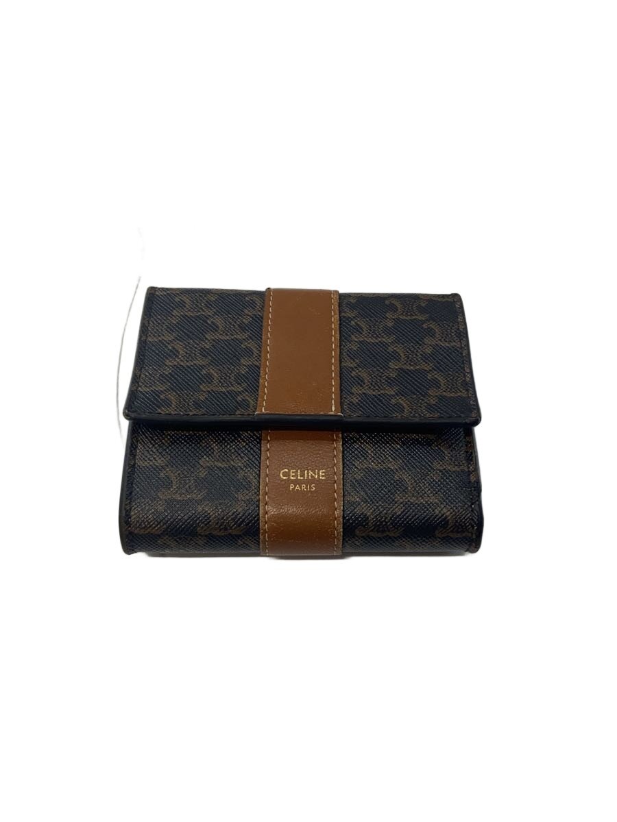 【中古】CELINE◆3つ折り札入れ/--/BRW/総柄/レディース【服飾雑貨他】