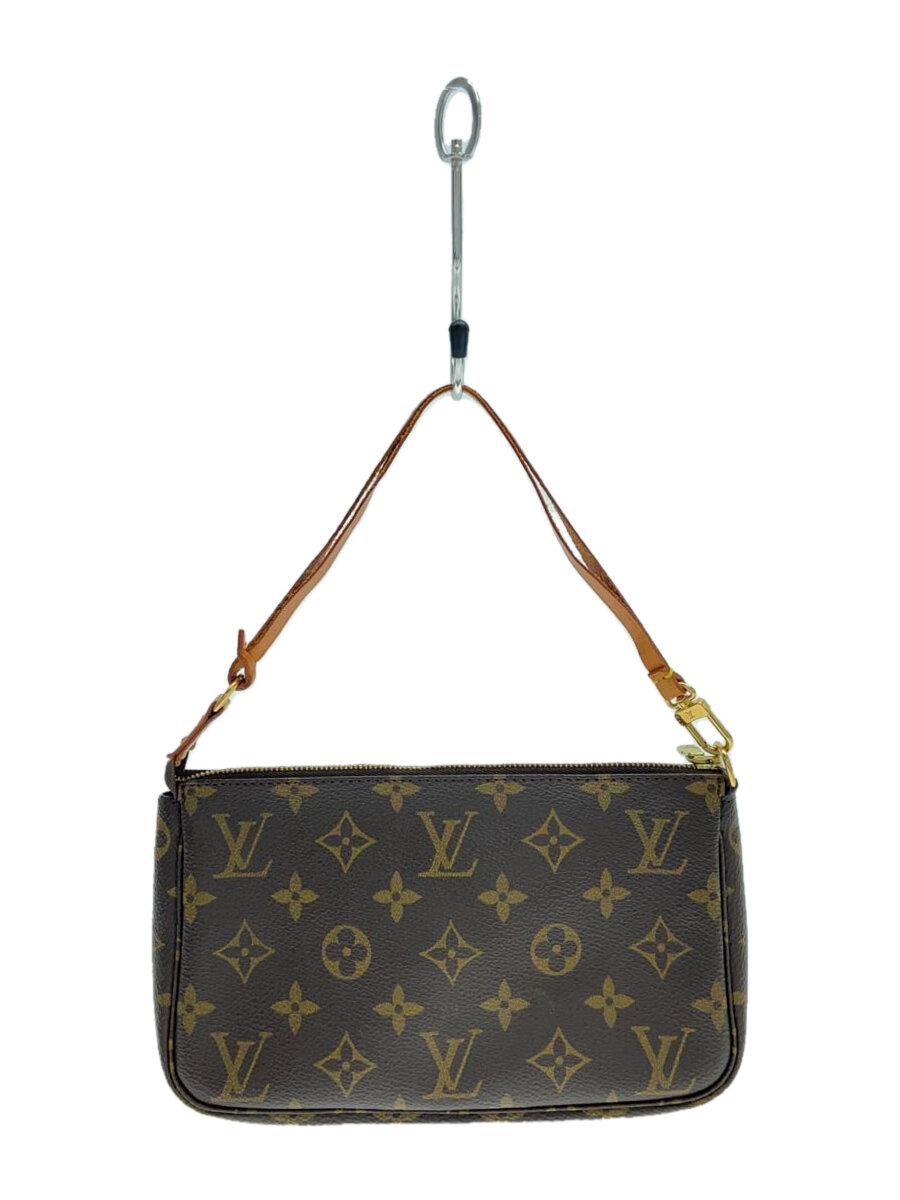 【中古】LOUIS VUITTON◆1)ポシェット・アクセソワール_モノグラム・帆布_BRW/PVC/BRW【御徒面子】