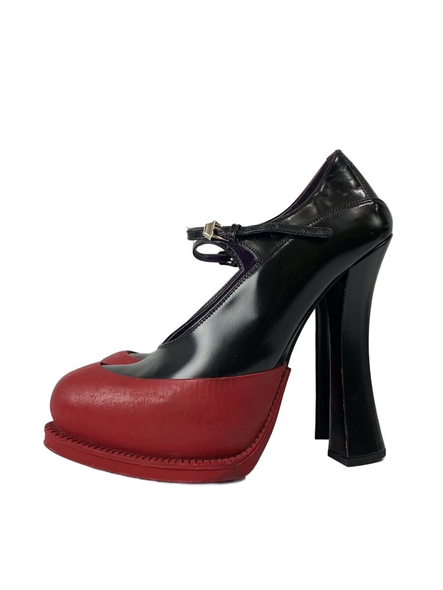 【中古】PRADA◆パンプス/38/2012AW RUBBER SOLE HEELS【シューズ】