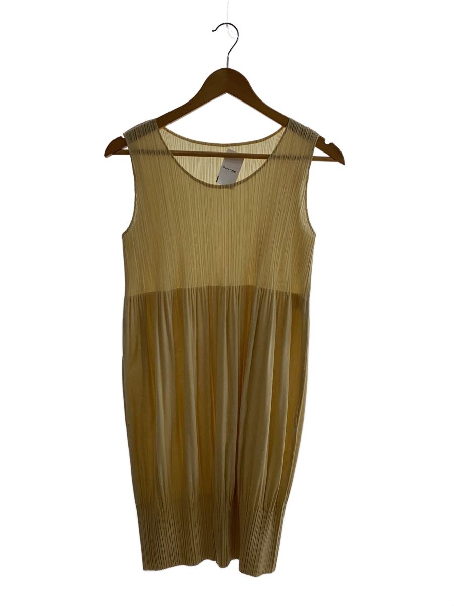 【中古】PLEATS PLEASE ISSEY MIYAKE◆プリーツノースリーブワンピース/3/ポリエステル/YLW/PP11-JT146【レディースウェア】｜2ｎｄ STREET 店