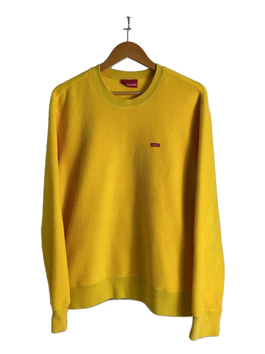 【中古】Supreme◆汗水/M/ポリエステル/黄色/無地/18AW/Polartec Small Box Crewneck【メンズウェア】
