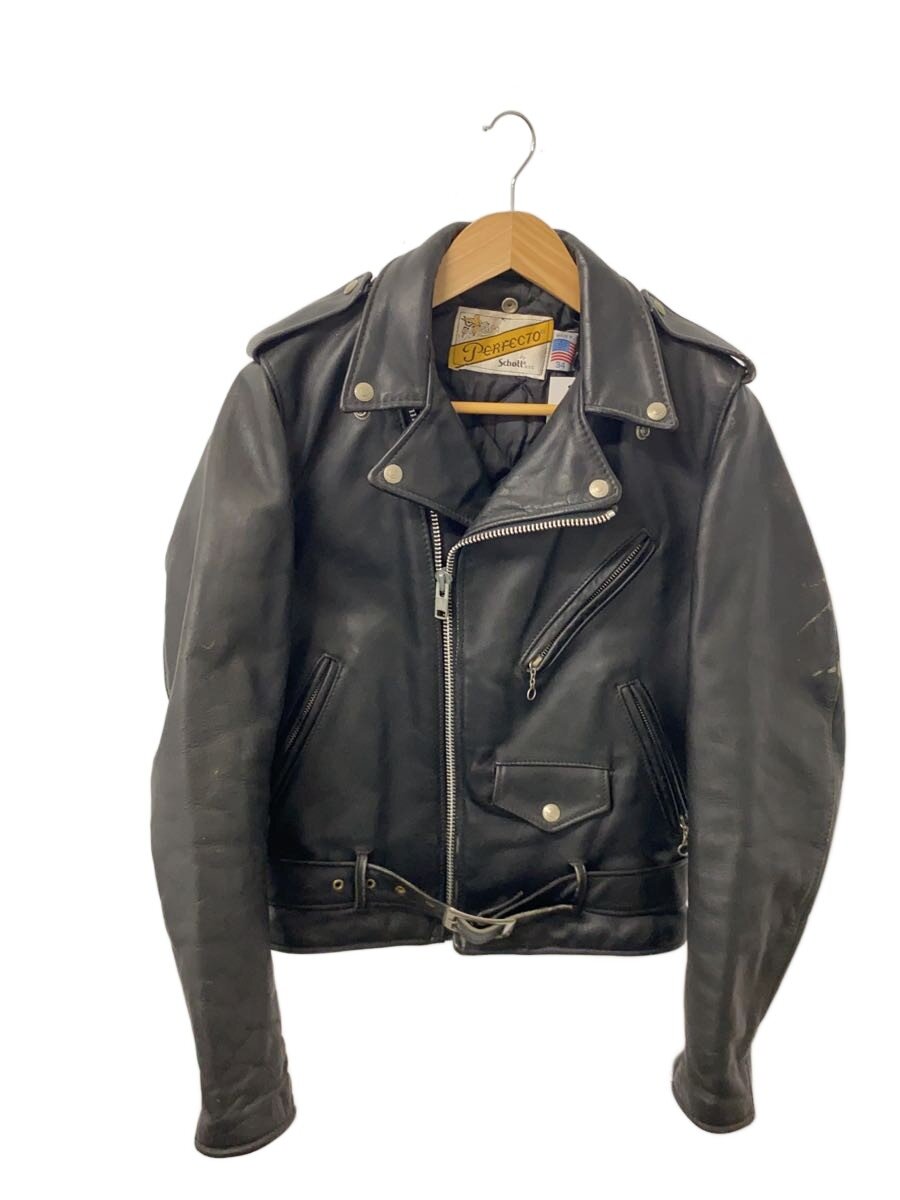 【中古】Schott◆ダブルライダースジャケット/34/--/BLK/無地【メンズウェア】｜2ｎｄ STREET 店
