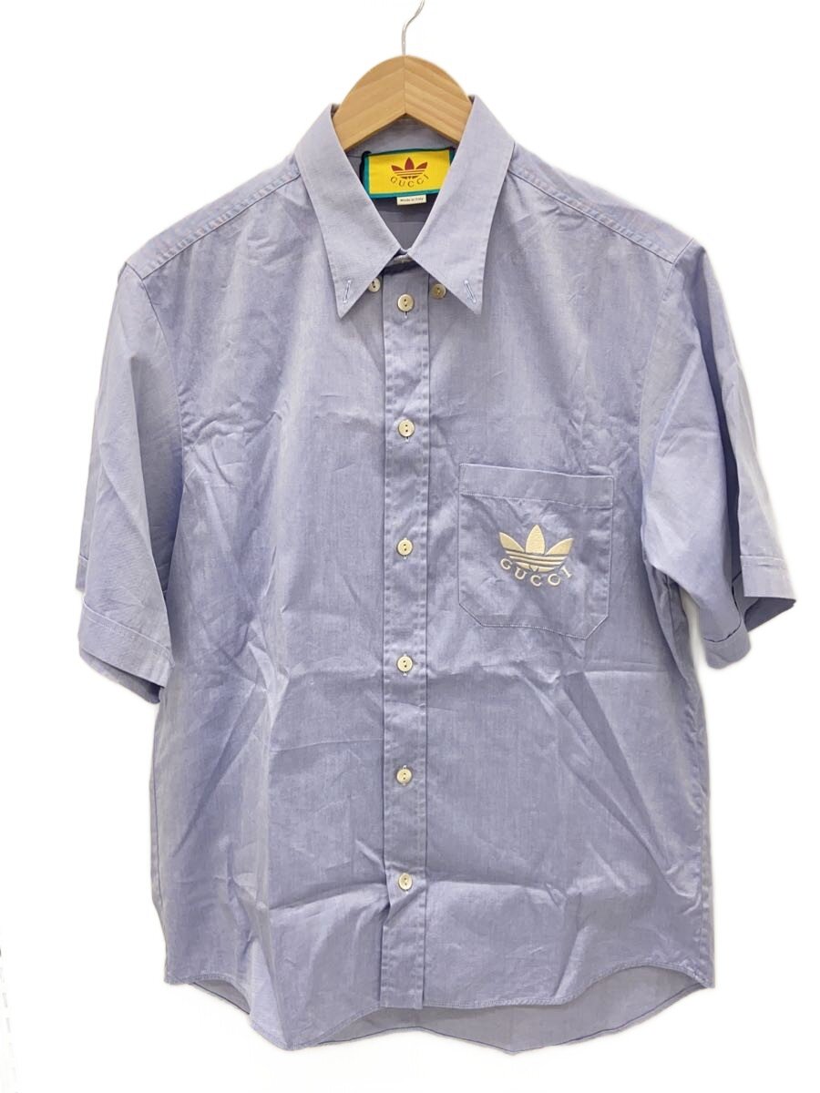 【中古】GUCCI◆半袖プルオーバー/44/綿織物/BLU/701360 ZAJRO/×adidas/Oxford Cotton Shir【メンズウェア】