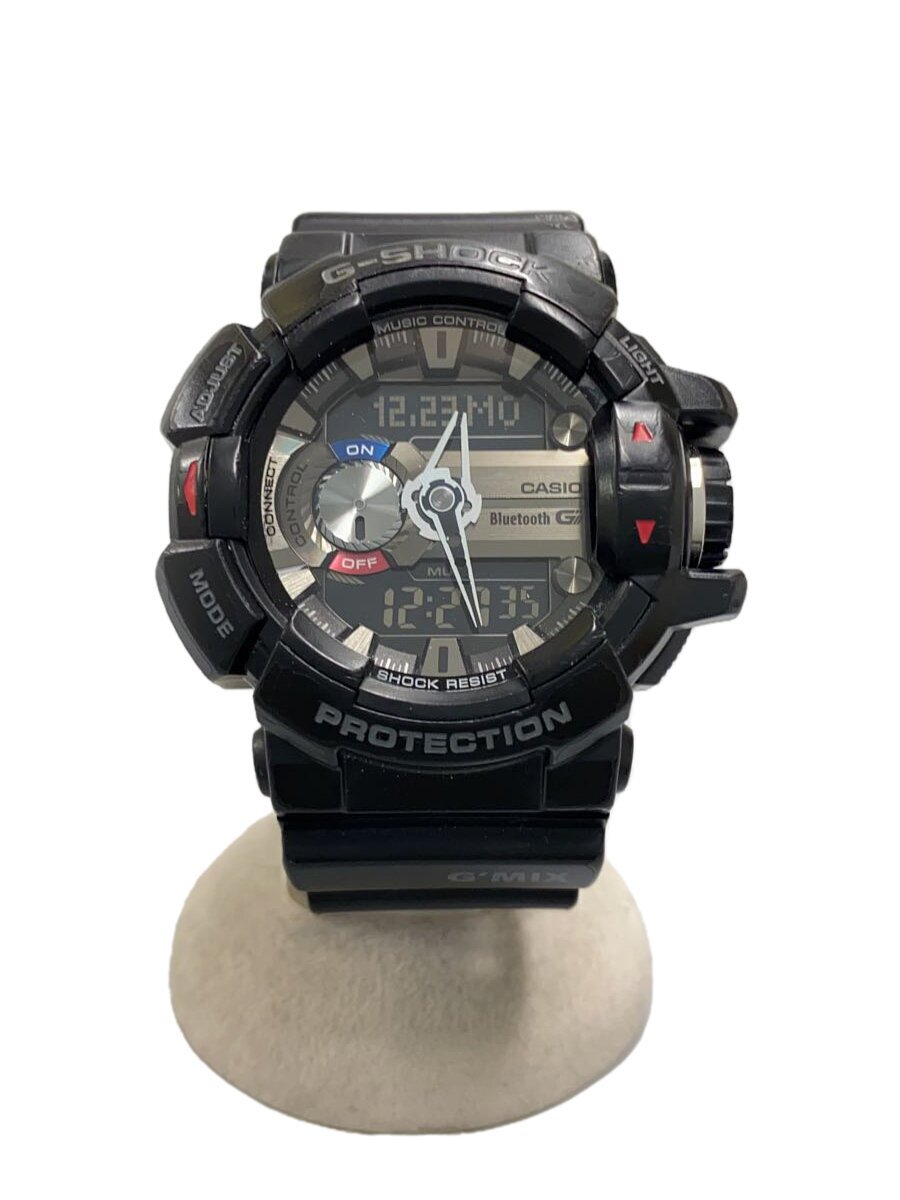 【中古】CASIO◆石英ウオッチ・G-SHOCK/デジアナ/天然ゴム/BLK【服飾雑貨他】