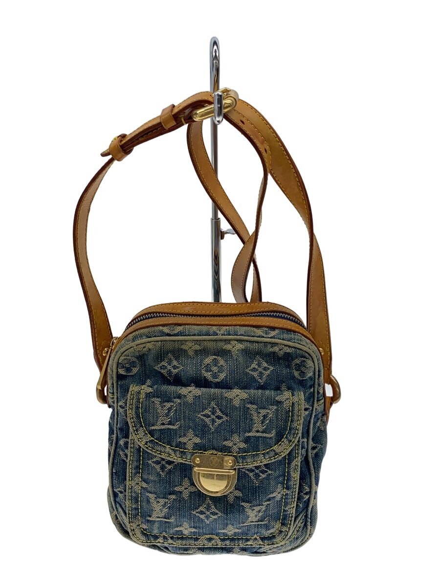 【中古】LOUIS VUITTON◆写真機御徒面子_モノグラム・ジーンズ/ジーンズ/BLU【御徒面子】