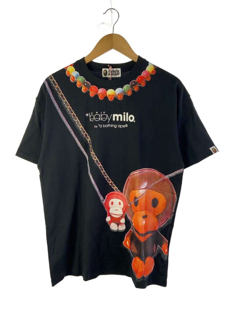 【中古】A BATHING APE◆ティーシャツ/FREE/綿織物/BLK/刷り上げる/002CSL302012L【レディース御召しもの】
