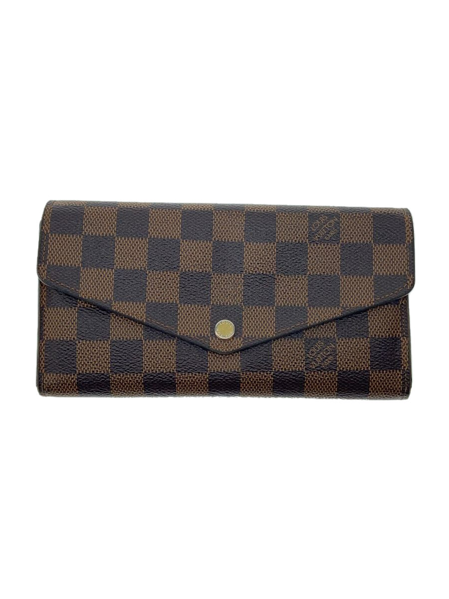 【中古】LOUIS VUITTON◆2)ポルト・フォイユ・サラ_ダミエ・エベヌ/PVC/BRW/レディース//【服飾雑貨他】