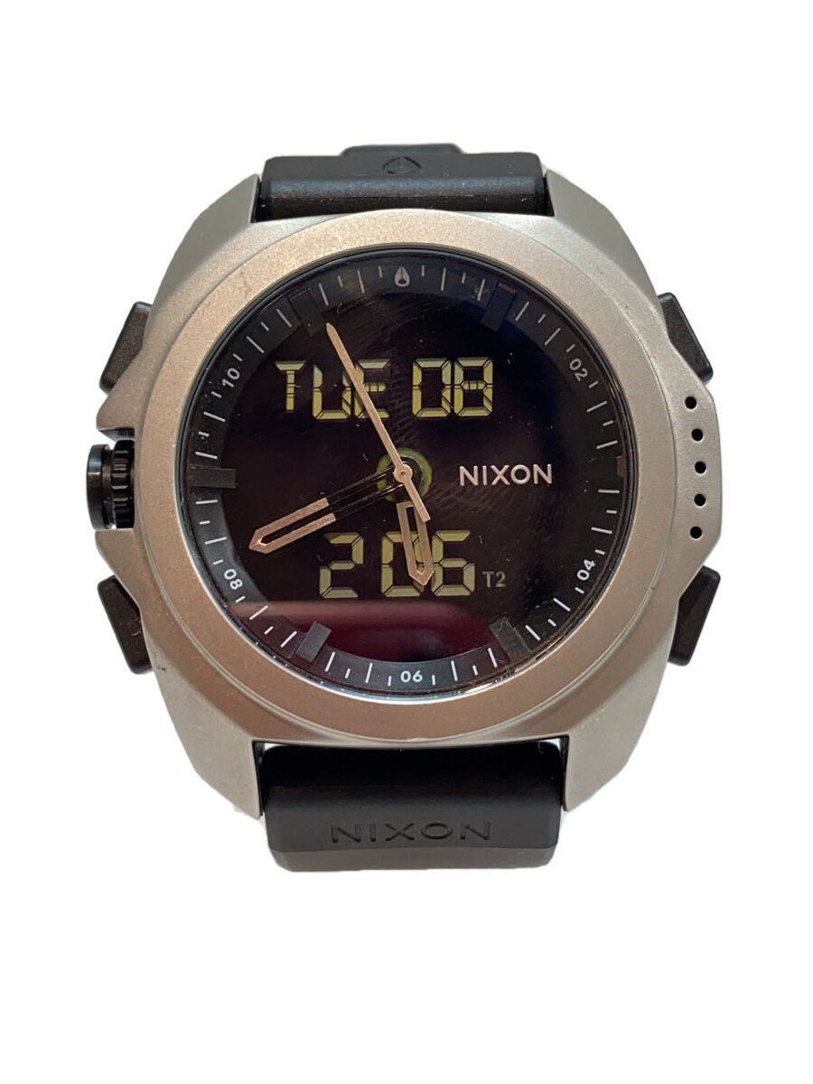 【中古】NIXON◆THE RIPLEY/石英ウオッチ/デジタル/天然ゴム/BLK/BLK//【服飾雑貨他】