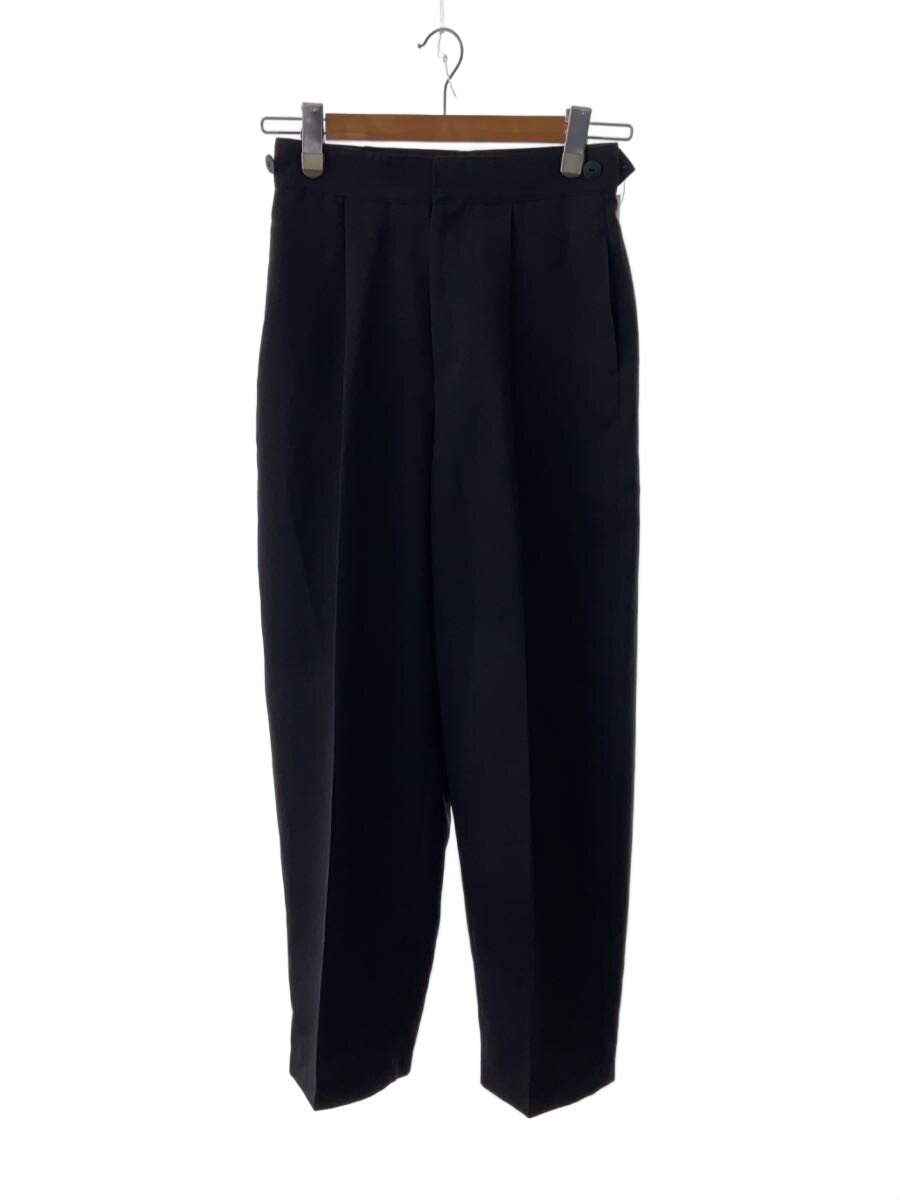 【中古】louren◆21AW/CENTERPRESS COCOON PANTS/ポリエステル/BLK/無地【レディースお召しもの】