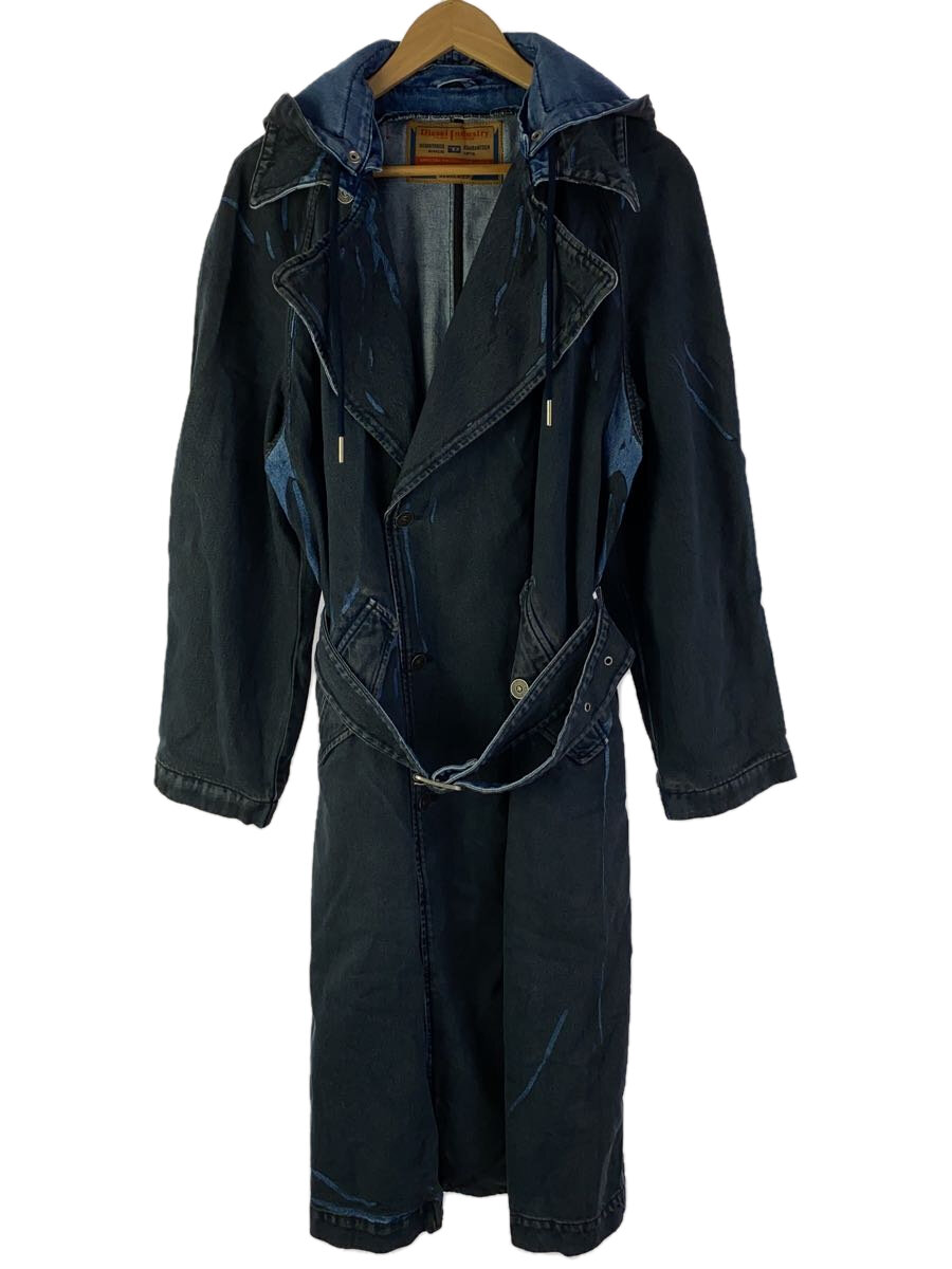 【中古】DIESEL◆I/Trench インチ denim with hood/ジーンズトレンチコート/L/ジーンズ/インディゴ【メンズウェア】
