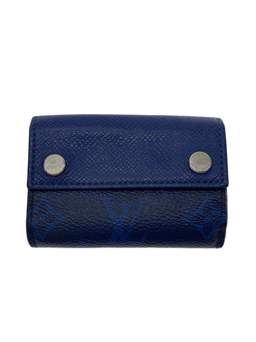 【中古】LOUIS VUITTON◆ディスカバリー・コンパクト・ウォレット_タイガラマ/PVC/BLU/メンズ【服飾雑貨他】