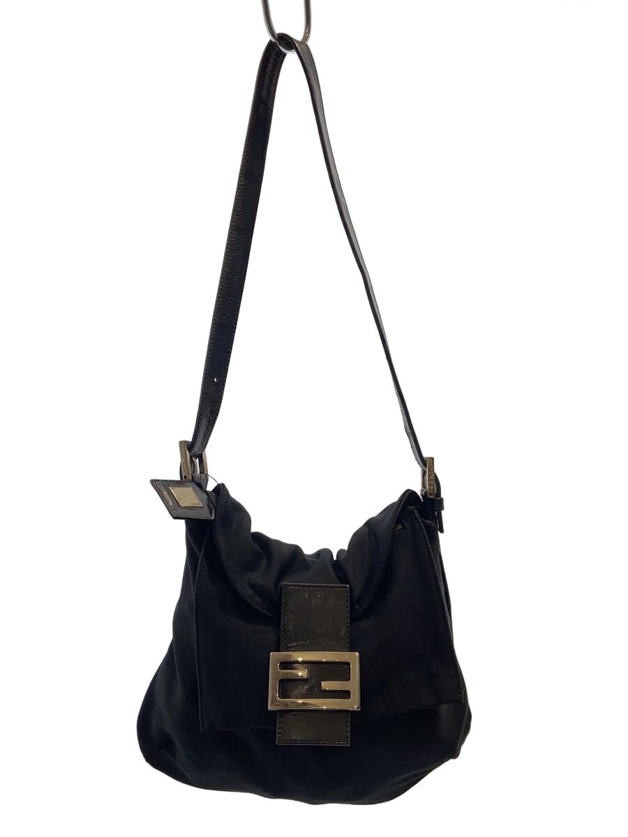 【中古】FENDI◆ショルダーバッグ/--/BLK/落ち込み・べたつき有//【御徒面子】