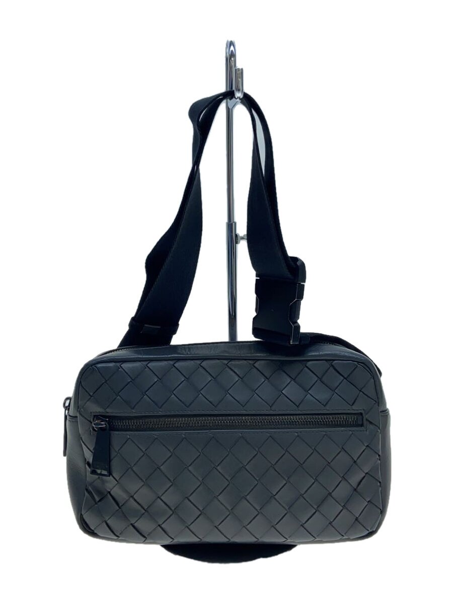 【中古】BOTTEGA VENETA◆ショルダーバッグ/なめし革/GRY//【御徒面子】