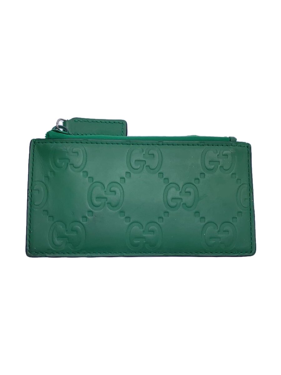 【中古】GUCCI◆GG 天然ゴム体裁 ジップカードケース/歌留多容れもの/PVC/GRN/メンズ/771314・2149【服飾雑貨他】