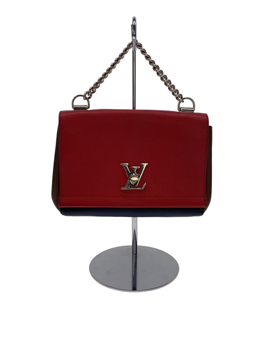 【中古】LOUIS VUITTON◆ロックミーIIBB_トリヨン_バイ色つや_頬べに×ブルーマリーヌ/牛皮/RED【御徒面子】