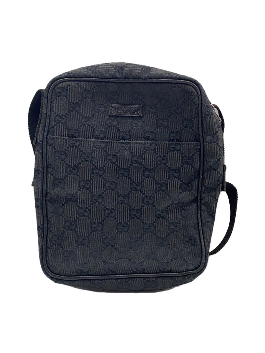 【中古】GUCCI◆GG帆布/真四角ショルダーバッグ/黒いこと/122759【御徒面子】