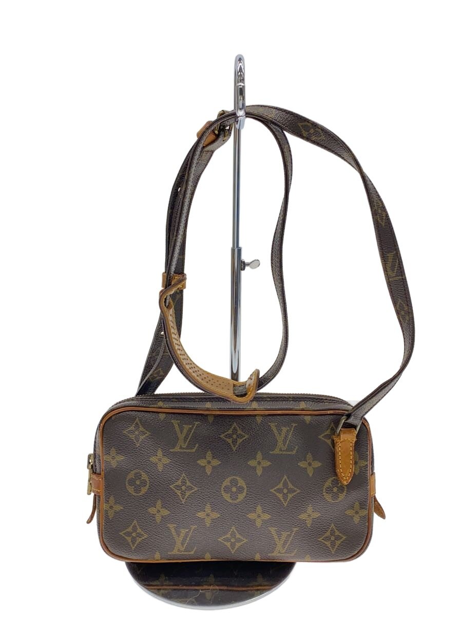 【中古】LOUIS VUITTON◆ポシェット・マルリー・バンドリエール_モノグラム・帆布/PVC/BRW【御徒面子】