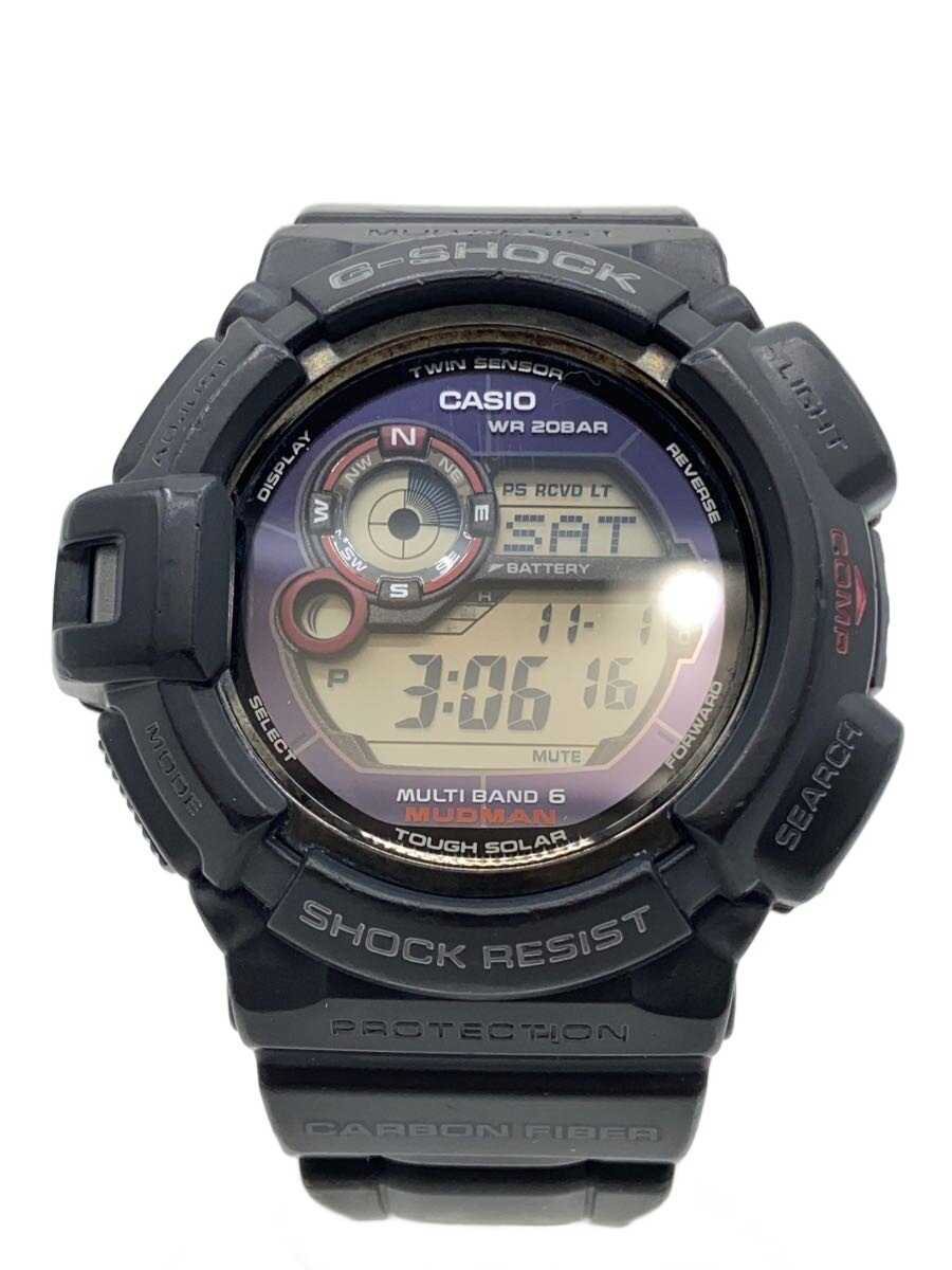 【中古】CASIO◆ソーラーウオッチ・G-SHOCK/デジタル/BLK【服飾雑貨他】