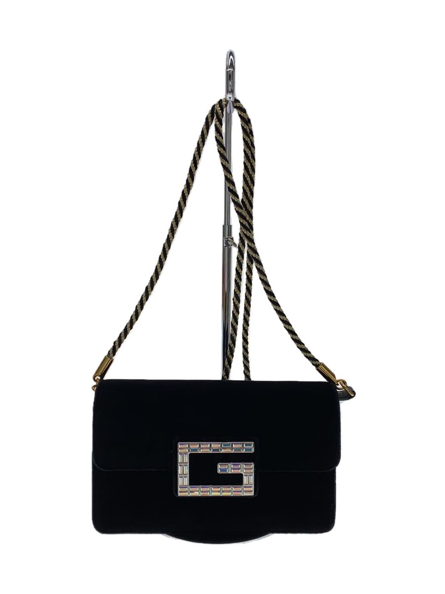 【中古】GUCCI◆ショルダーバッグ_スクエアG_ベルベット/ベロア/ブラック【バッグ】｜2ｎｄ STREET 店 39,754円