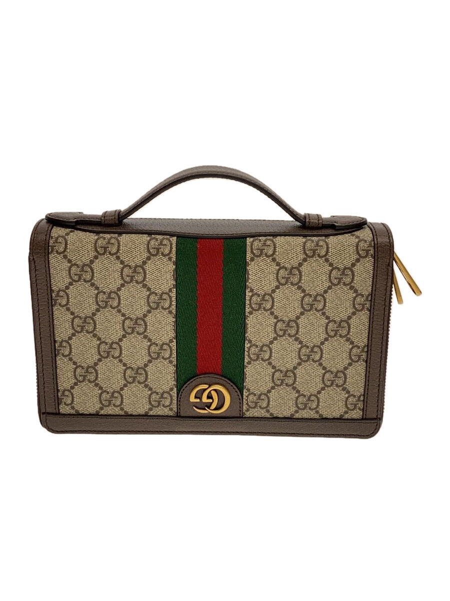 【中古】GUCCI◆合切袋/PVC/BRW/総柄/751610//【御徒面子】