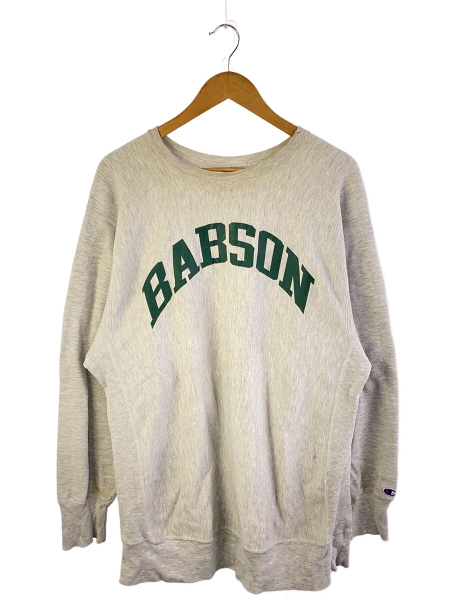 【中古】Champion◆90S/REVERSE WEAVE/BABSON/汗水/XXXL/綿織物/GRY【メンズウェア】