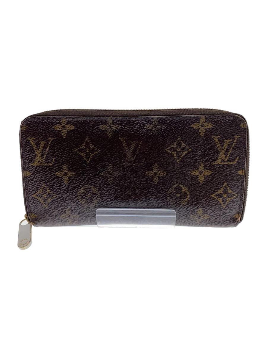 【中古】LOUIS VUITTON◆2)ジッピー・ウォレット_モノグラム・帆布_BRW_赤銅色/PVC/BRW/レディース【服飾雑貨他】