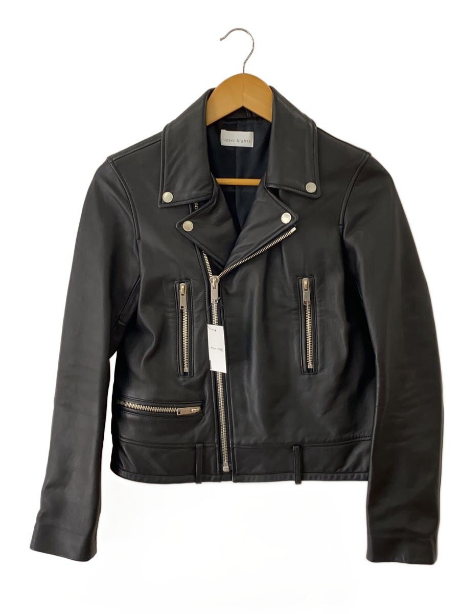 【中古】upper hights◆ダブルライダースジャケット/1/羊革/BLK/174LL501【レディースお召しもの】