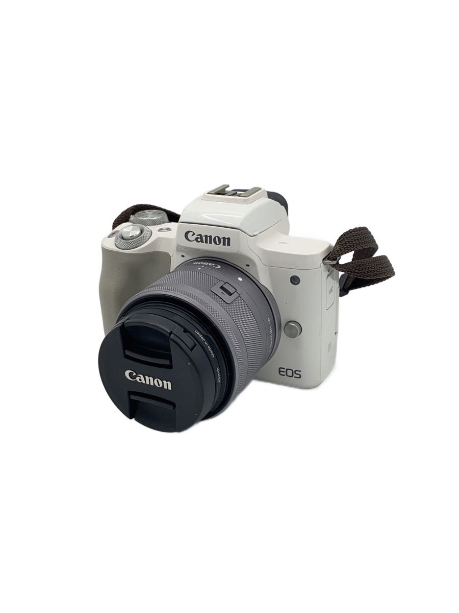 【中古】CANON◆デジタル一眼カメラ EOS Kiss M ダブルズームキット [ホワイト]【カメラ】