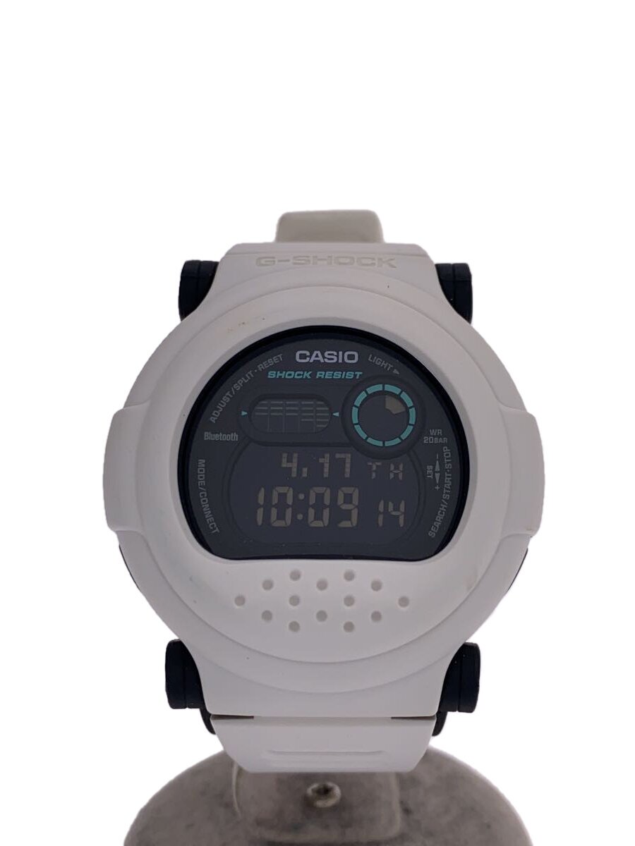 【中古】CASIO◆石英ウオッチ/デジタル/天然ゴム/WHT/WHT/G-B001【服飾雑貨他】