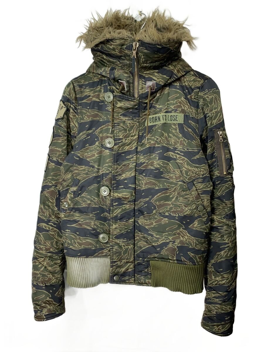 【中古】HYSTERIC GLAMOUR◆PRIMALOFT N-2B/プリマロフト/タイガーカモフライトジャケット/S/ナイロン/KHK/4AB-1511【メンズウェア】｜2ｎｄ STREET 店