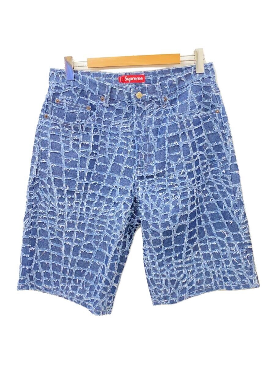 【中古】Supreme◆Frayed Croc Baggy Denim Short/引き舟付/25ss/32/ジーンズ/IDG/【メンズウェア】