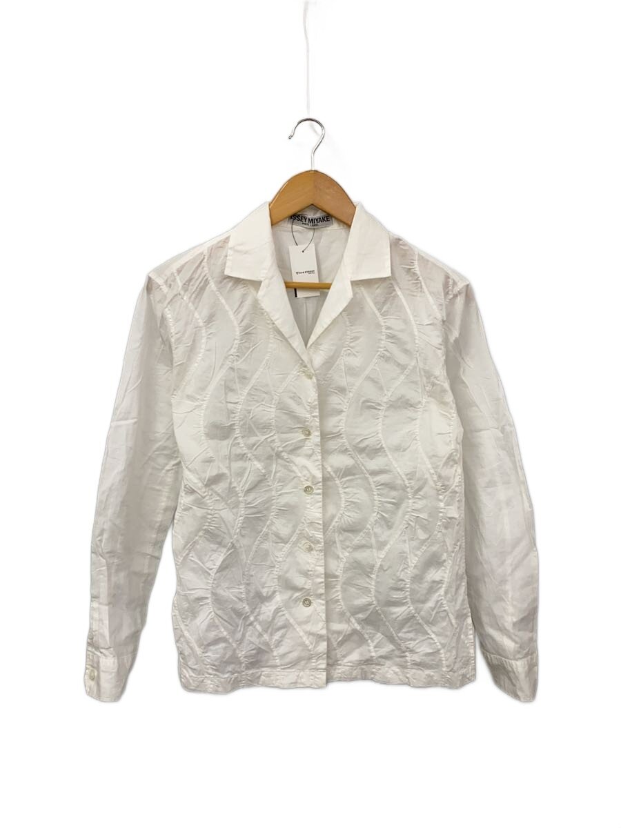 【中古】ISSEY MIYAKE◆オープンカラー長袖シャツ/2/コットン/WHT/IM24FJ066//【レディースウェア】｜2ｎｄ STREET 店