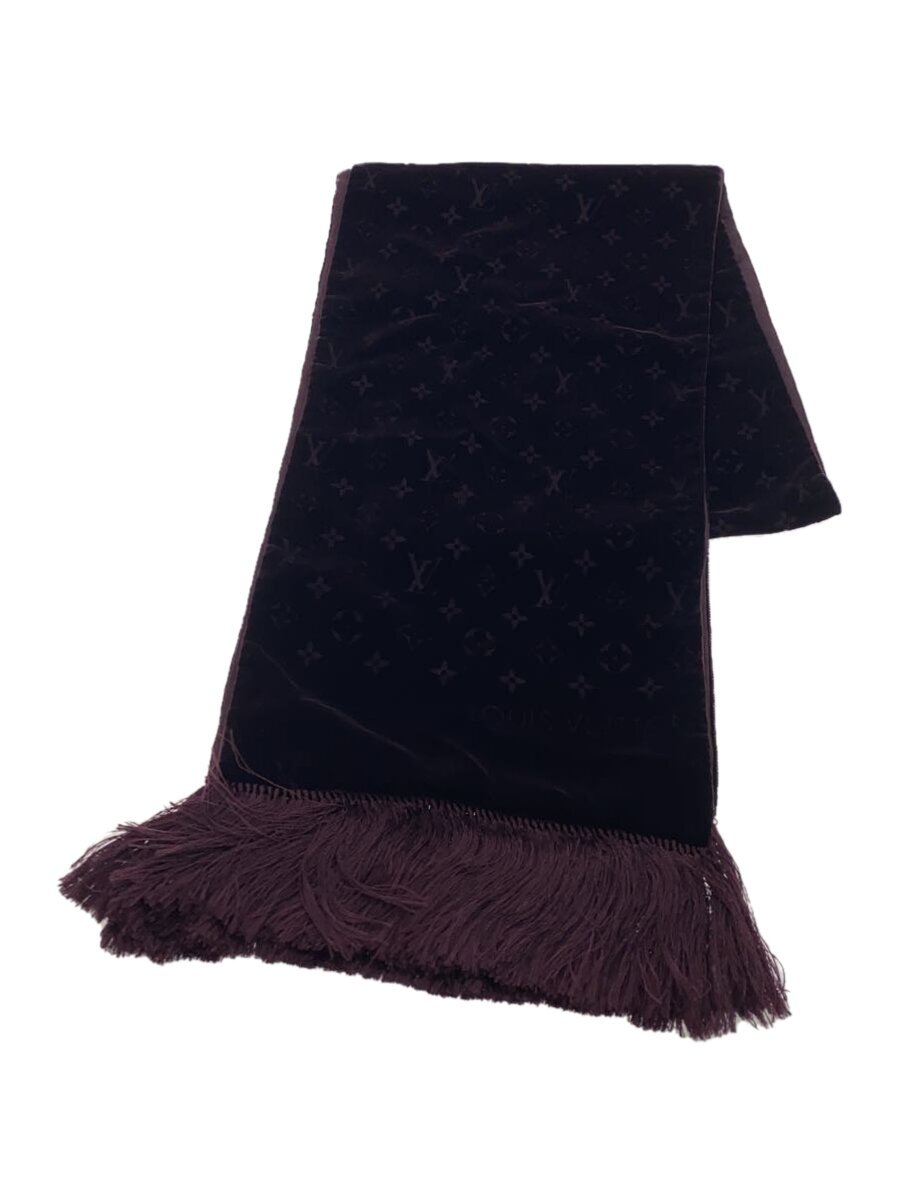 【中古】LOUIS VUITTON◆えり巻き/天鵞絨/BLK/総柄/レディース/M71993【服飾雑貨他】