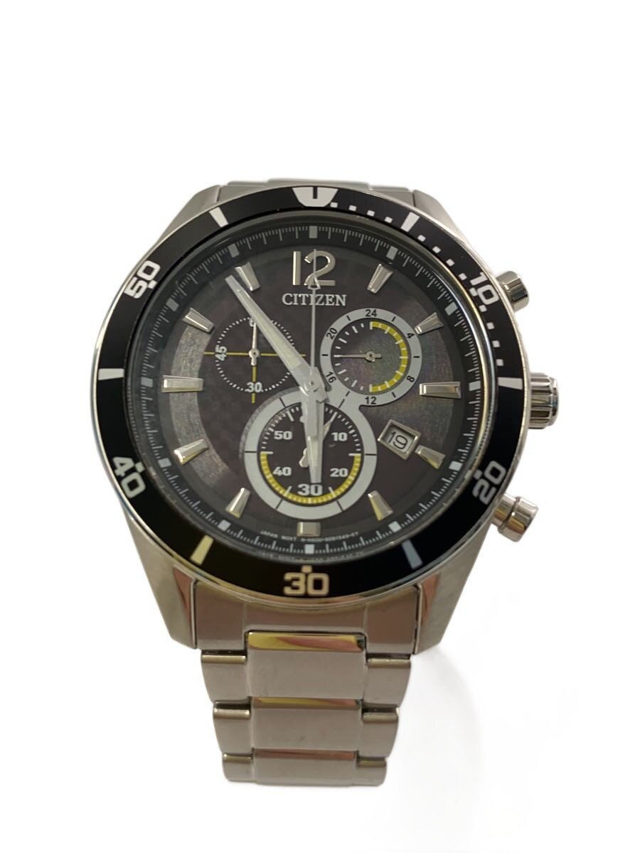 【中古】CITIZEN◆ソーラーウオッチ/アナログ/ステンレス鋼/BLK/SLV/SS/H500-S061091//【服飾雑貨他】