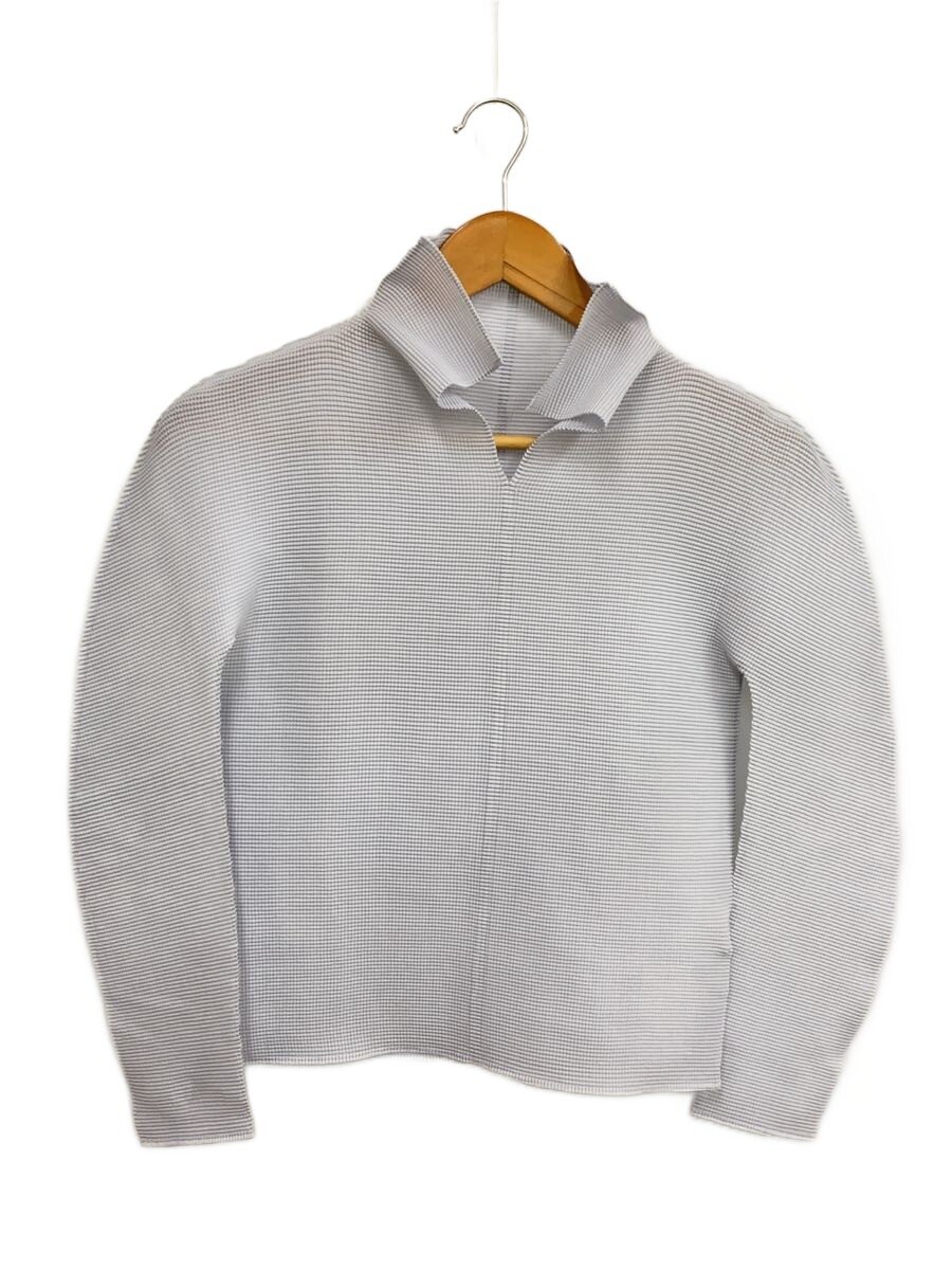 【中古】me ISSEY MIYAKE◆ジャバラ襟長袖カットソー/--/ポリエステル/GRY/FM611/? NULL ?【レディースお召しもの】