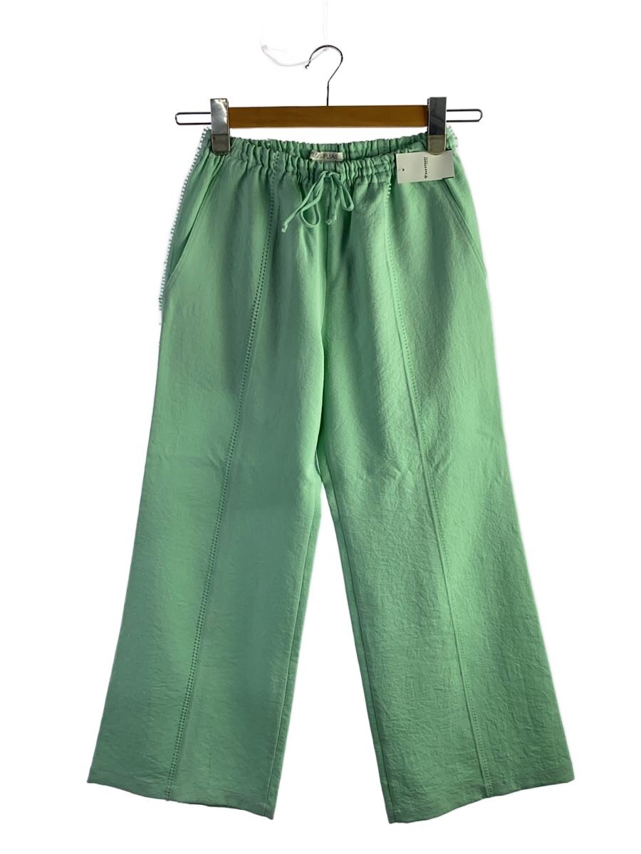【中古】PLEATS PLEASE ISSEY MIYAKE◆広広としたズボン下/1/ポリエステル/GRN/無地/PP72-ZF861/引っ切り無いズボン下【レディースお召しもの】