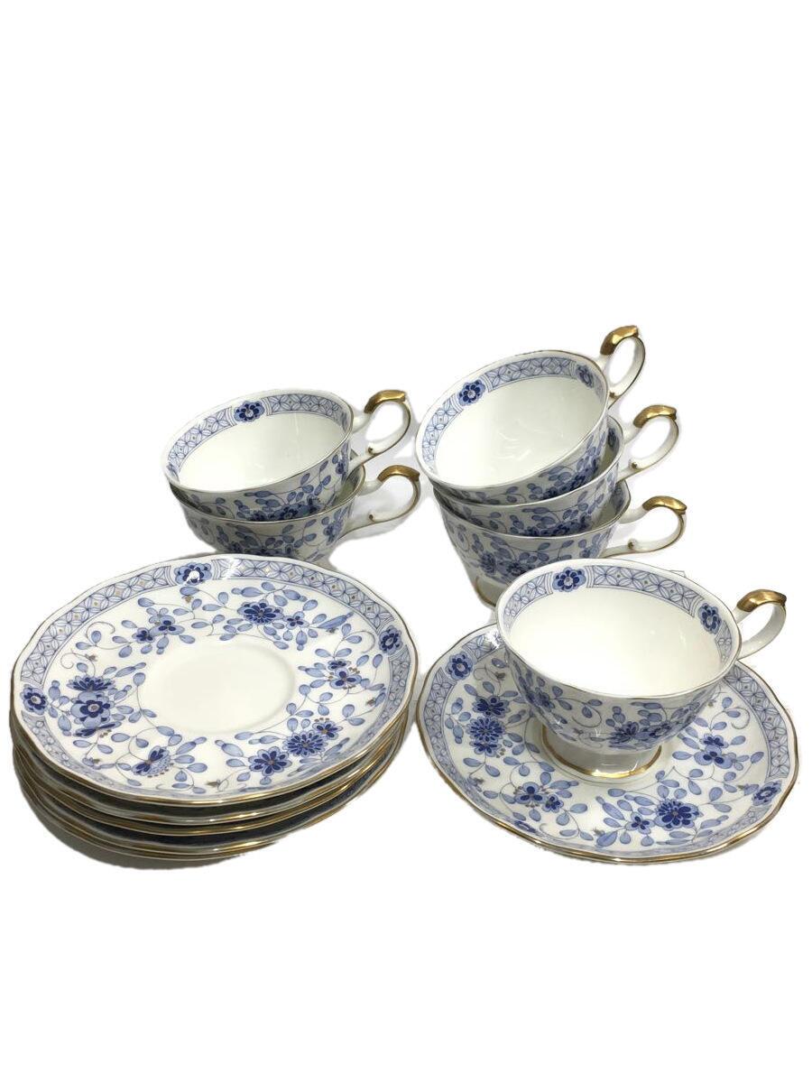 【中古】NARUMI◆ミラノつづき物/お茶優勝杯\u0026平円盤/6客仕掛ける【勝手もと属具】 コーヒー・お茶用品-カップ＆ソーサー-マグカップ・ティーカップ