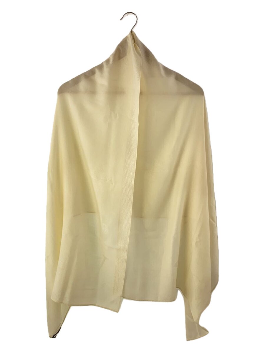 【中古】LOUIS VUITTON◆えり巻き/カシミヤ/IVO/モノグラム/レディース【服飾雑貨他】