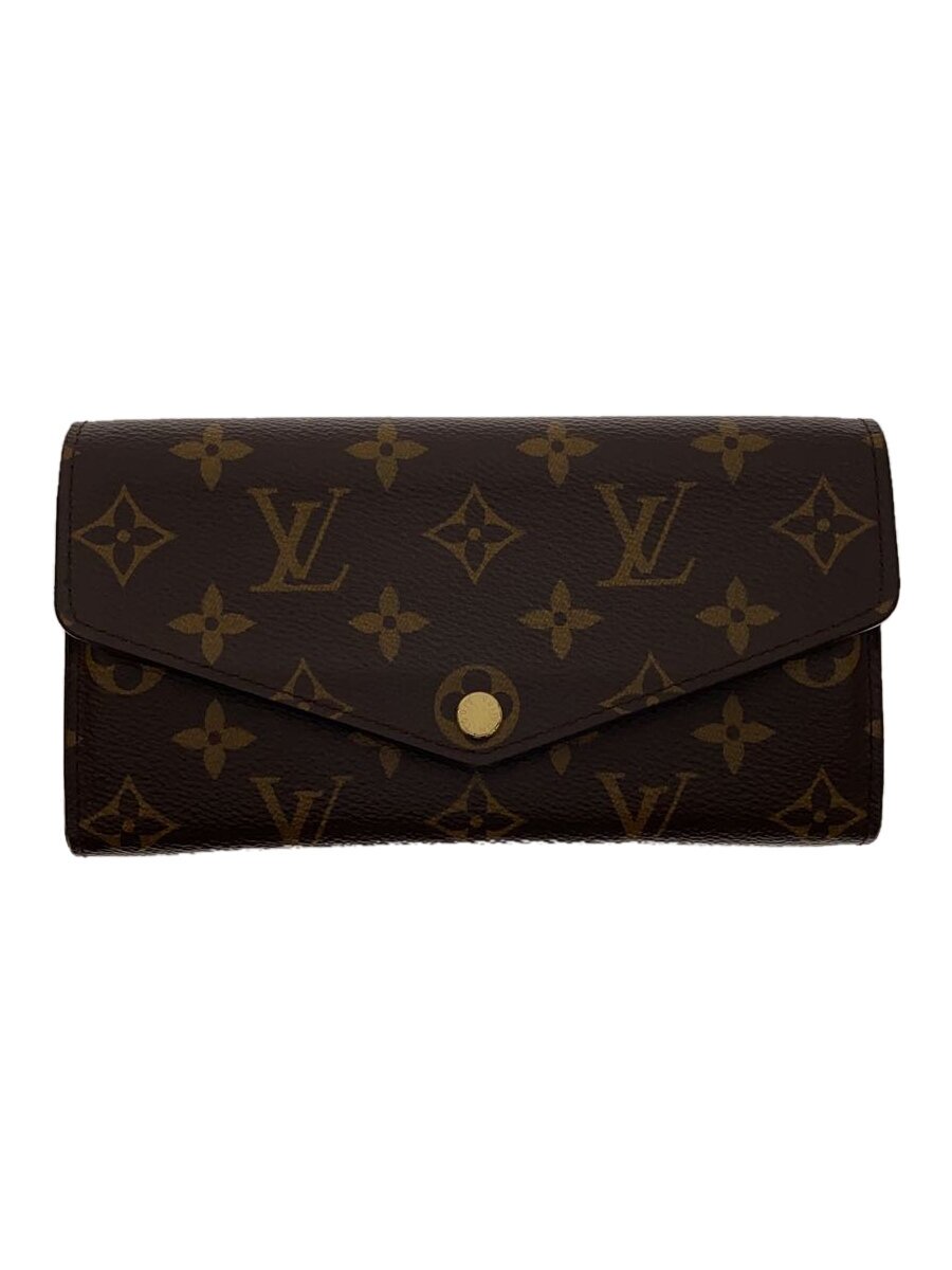 【中古】LOUIS VUITTON◆ポルト・フォイユ・サラ_モノグラム・帆布/長札入れ/M60531/赤銅色//【服飾雑貨他】