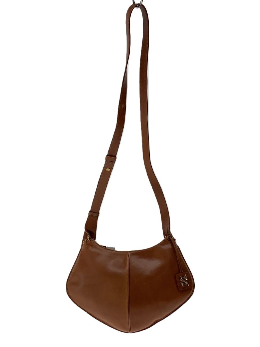 【中古】LOEWE◆ショルダーバッグ/なめし革/BRW/スレ 色挙げ句の果て有/色変わり有//【御徒面子】