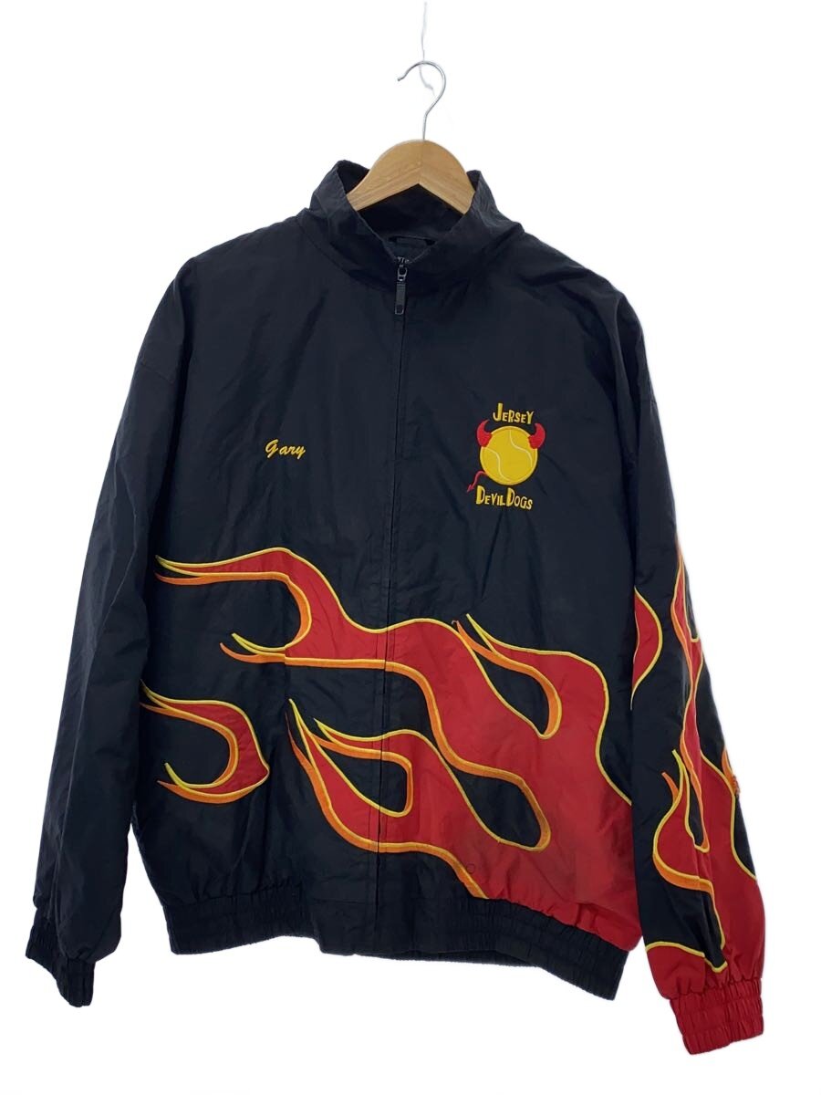 【中古】HILTON◆90s/MAC TOOLS/マックツールズ/ファイヤーパターン/ナイロン上衣/L/ナイロン/BLK【メンズウェア】