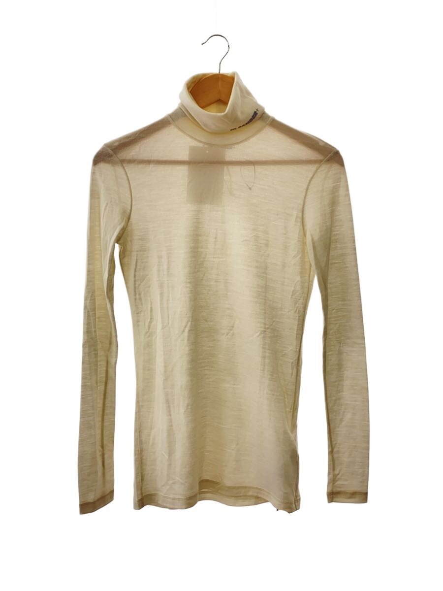 【中古】JIL SANDER◆ロゴタートルネックカットソー/長袖カットソー/XS/綿織物/CRM/J40GC0020【レディースお召しもの】