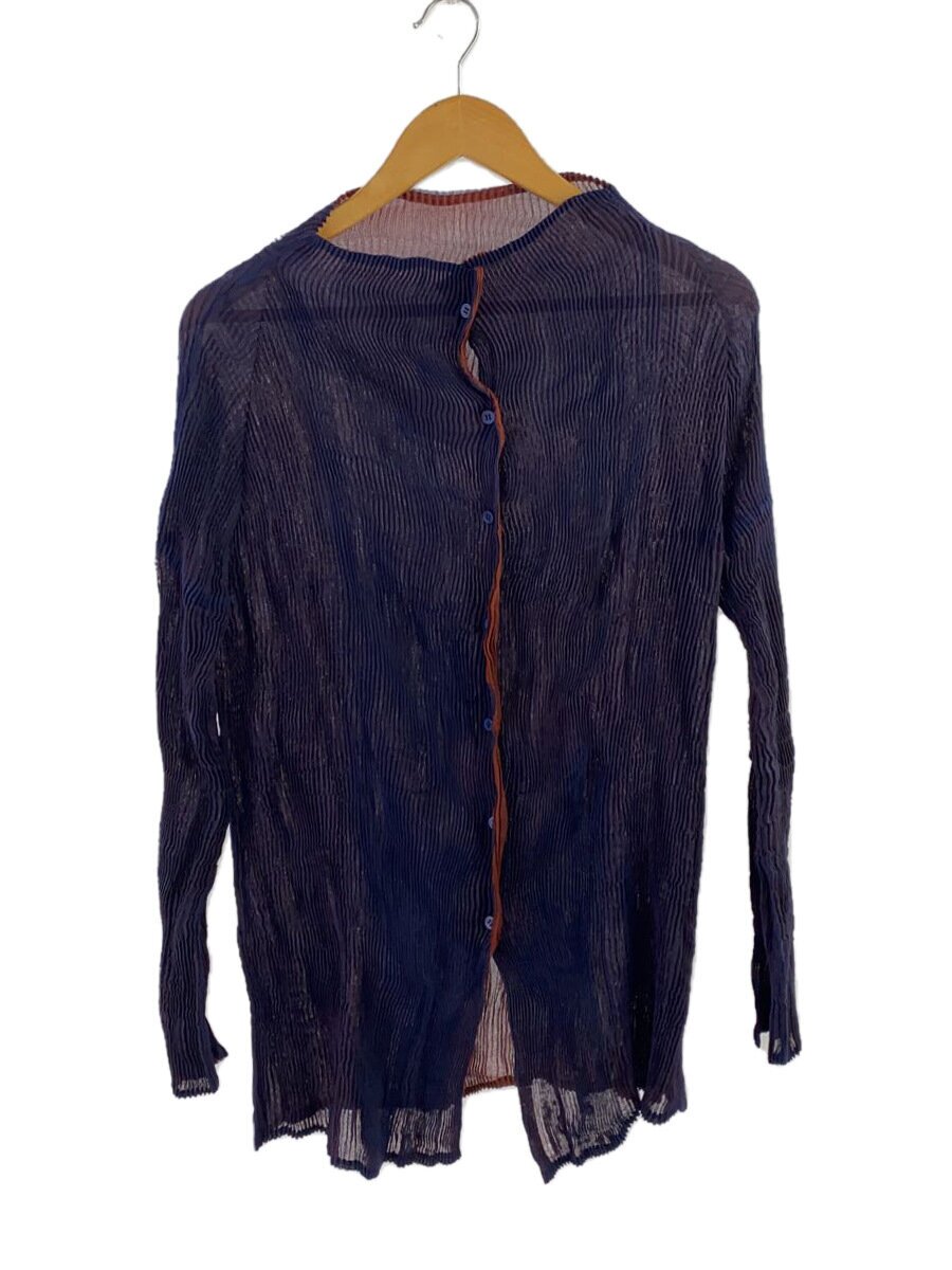 【中古】ISSEY MIYAKE◆16AW/長袖プルオーバー/2/ポリエステル/BLU/IM63FJ162【レディース御召しもの】